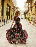 Summer Bohemian - Floral Dress - Slim Wallet Company
