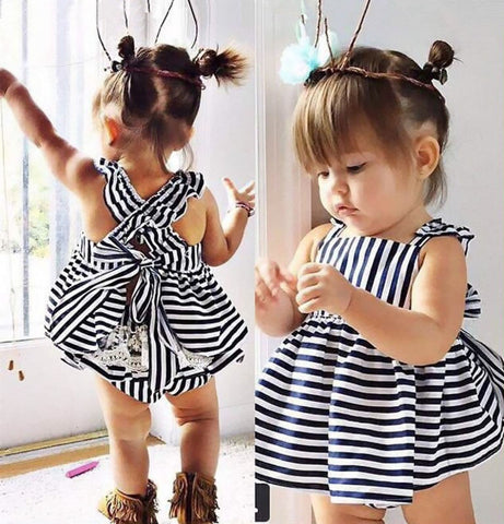Fashion Baby - Striped Backless Summer Outfit - Slim Wallet Company