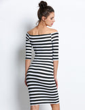 Bodycon Dress - Striped - Slim Wallet Company