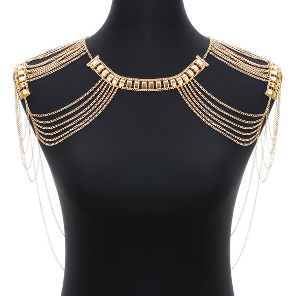 Classic Style Jewelry Statement Necklace Body Chain Shoulder Chain 2016 Fashion Alloy Multilayer Tssel Necklace For Women body jewelry - Slim Wallet Company
