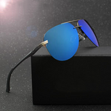 Aluminum Retro Aviator Polarized Sunglasses - Slim Wallet Company