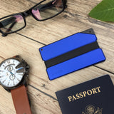 Blue Carved Aluminum Metal Wallet - Slim Wallet Company