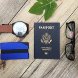 Blue Carved Aluminum Metal Wallet - Slim Wallet Company