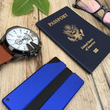 Blue Carved Aluminum Metal Wallet - Slim Wallet Company