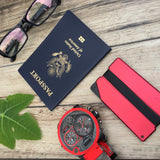 Red Carved Aluminum Metal Wallet - Slim Wallet Company