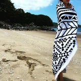 Fashion  Round Beach Towels Large Microfiber Printed Yoga Towel  With Tassel Serviette De Plage Toalla Circle Playa shawl - Slim Wallet Company