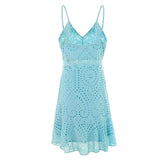 Blue Lace Summer Dress - Slim Wallet Company