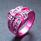 Pink Gold Purple Zircon Ring - Slim Wallet Company