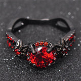 Black Gold Crimson Red Zircon Ring - Slim Wallet Company