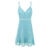 Blue Lace Summer Dress - Slim Wallet Company