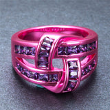 Pink Gold Purple Zircon Ring - Slim Wallet Company