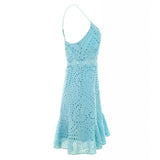 Blue Lace Summer Dress - Slim Wallet Company