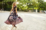 Summer Bohemian - Floral Dress - Slim Wallet Company