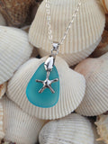 Turquoise Sea Glass Necklace - Slim Wallet Company