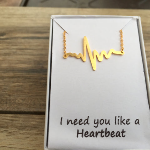 Need you like a Heartbeat necklace - Slim Wallet Company
