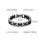 Stainless Steel Mix Color Biker Chain Bracelets - Slim Wallet Company