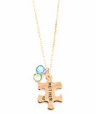 Mother Daughter Pendant Puzzle Necklace Gold Plated Set of Two Necklaces - Slim Wallet Company