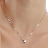 Cubic Zirconia Pendant Silver Plated Necklace - Slim Wallet Company