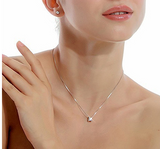 Cubic Zirconia Pendant Silver Plated Necklace - Slim Wallet Company