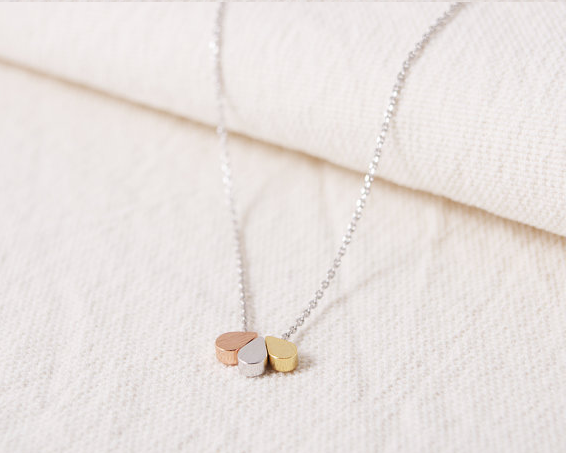 Teardrop Necklace, Gold, Silver, and Rose Gold Pendant - Slim Wallet Company