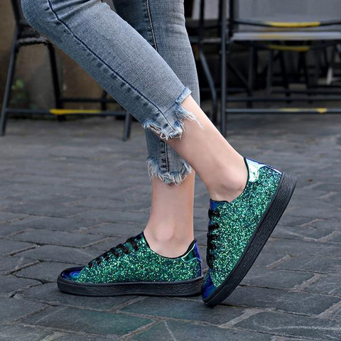 Glittery Sea Weed Sneakers - Slim Wallet Company