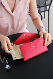 All-in-One Leather Travel Pop Clutch (Genuine Leather version) - Slim Wallet Company