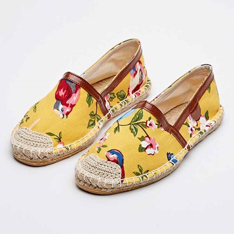 Floral Mustard Flats - Slim Wallet Company