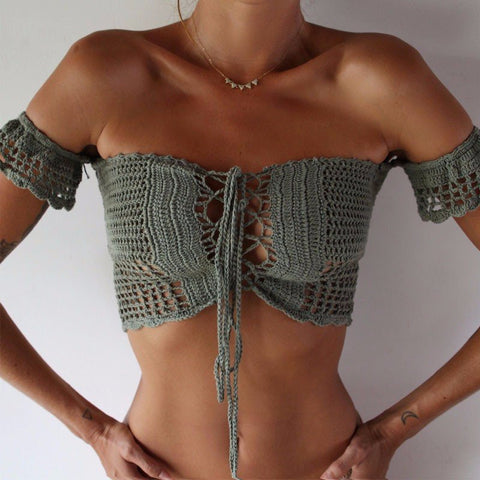 GAME CHANGER CROCHET CROP TOP - Slim Wallet Company
