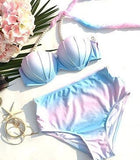 Ombré Mermaid High Waisted Bikini - Slim Wallet Company