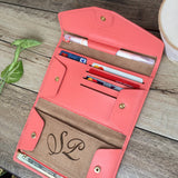 Personalized All-in-One Leather Travel Pop Clutch (Genuine Leather version) - Slim Wallet Company