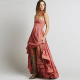 Bohemian Ruffled Maxi Fit and Flare Dress - Slim Wallet Company