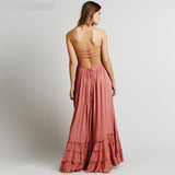 Bohemian Ruffled Maxi Fit and Flare Dress - Slim Wallet Company