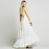 Bohemian Ruffled Maxi Fit and Flare Dress - Slim Wallet Company