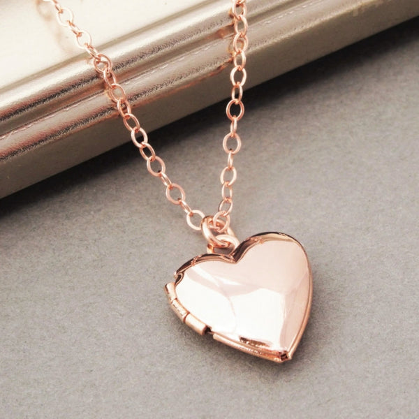 Gold Heart Locket Necklace - Slim Wallet Company