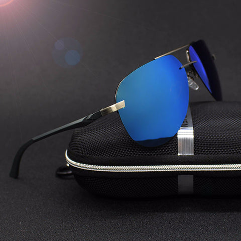Aluminum Retro Aviator Polarized Sunglasses - Slim Wallet Company