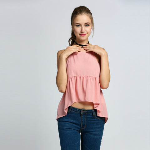 2016 Summer Hot Sale Women Fashion Sexy Sleeveless Spaghetti Strap Ruffles High Low Hem Tank Tops Gift - Slim Wallet Company