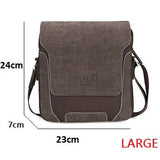 2016 New Mens POLO bag top oxford+soft leather men messenger bag leisure bag men's briefcase fashion men's shoulder business bag - Slim Wallet Company