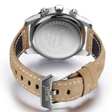 Luminous Chronograph  Auto Date Genuine Leather Watch - Slim Wallet Company