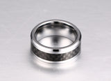 Classic Tungsten Carbide and Carbon Clean Cut RIng - Slim Wallet Company