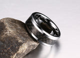 Classic Tungsten Carbide and Carbon Clean Cut RIng - Slim Wallet Company
