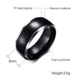 Sealth Cut Black Titanium Ring  Engagement Wedding - Slim Wallet Company