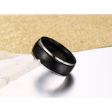 Sealth Cut Black Titanium Ring  Engagement Wedding - Slim Wallet Company