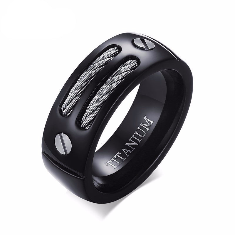 100% Black Titanium Steel Rope Anchor Ring – Slim Wallet Company