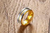 18K Gold Plated and Brushed Tungsten Ring - Slim Wallet Company
