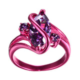 1st Pink Gold Purple Zircon Crystal Ring - Slim Wallet Company