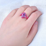 1st Pink Gold Purple Zircon Crystal Ring - Slim Wallet Company