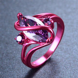 1st Pink Gold Purple Zircon Crystal Ring - Slim Wallet Company