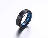 Blue Tungsten Carbide Ring for Men - Slim Wallet Company