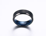 Blue Tungsten Carbide Ring for Men - Slim Wallet Company