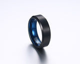 Blue Tungsten Carbide Ring for Men - Slim Wallet Company